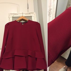 Red Peplum Blouse